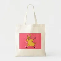 llama dabbing tote bag