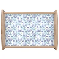 Hanukkah Menorah Star of David Doodle Art Style Serving Tray