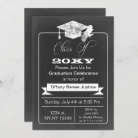 Vintage Chalkboard Graduation party Invitation