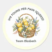 Main Squeeze Amalfi Coast Italian Bachelorette Classic Round Sticker