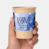 Elegant 45th Sapphire Wedding Anniversary Coffee Cup Sleeve