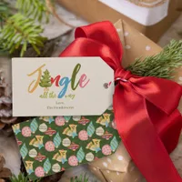 Christmas Tree Cute Jingle Colorful Typography Fun Gift Tags