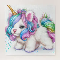 Adorable Fluffy Unicorn Puppy  Jigsaw Puzzle