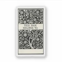Retro Book Plate This Book Belongs To Sticker