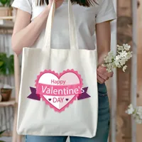 Happy Valentine's Day Tote Bag: Show Love for Her Bag