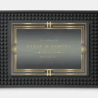 Glam Art Deco Wedding Frame Black Gold ID1033 Bar Mat