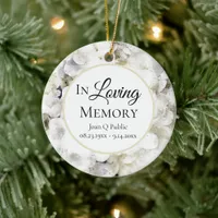 White Hydrangea Watercolor Memorial Keepsake  Ceramic Ornament