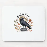 F-Caw-F Raven Moon Gothic Halloween Crow Bird Love Mouse Pad