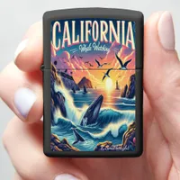 California Ocean Whale Watching Design Zippo Lighter