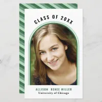 Budget Green Arch Photo Graduation Announcement