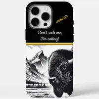 Buffalo Grazing by Rugged Mountains iPhone 16 Pro Max Case