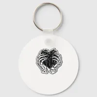 Skeleton Heart Hands Funny Playful Mood Keychain