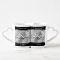 Elegant 10th Tin Wedding Anniversary Celebration Coffee Mug Set