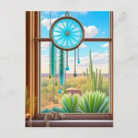 Suncatcher in the Window with Desert Background Postcard