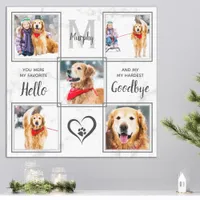 Pet Memorial Personalized Unique 5 Photo Collage Canvas Print