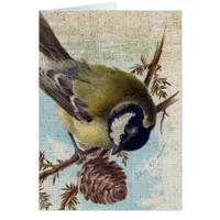 Vintage Bird and Pinecone Cards