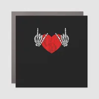 Skeleton Hand Heart And Roll Valentines Halloween Car Magnet