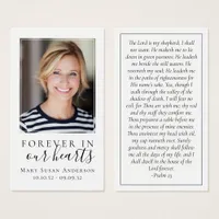 Simple Forever in Our Hearts Memorial Card