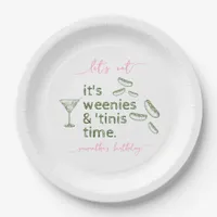 Funny Green Weenies & Tinis Martini Birthday Party Paper Plates