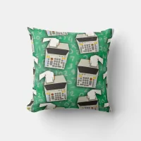 Add It Up Adding Machine Pattern Throw Pillow