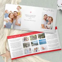 11 Photo Family Christmas Newsletter  Tri-Fold Holiday Card