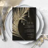 Jewel Palm Leaf Wedding Gold ID830 Menu