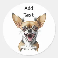 Personalized Mean Chihuahua | Funny Dogs Classic Round Sticker