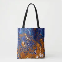 Blue and Copper Abstract Modern Art   Tote Bag