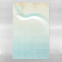 Beach House Nautical Starfish Aqua Blue ID623 Magnetic Dry Erase Sheet