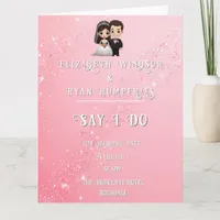 "Whimsical Light Pink Wedding Invitations Sparkles