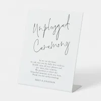 Minimalist Unplugged Ceremony Script Wedding Pedestal Sign