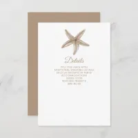 Sandy Starfish Marine Ocean Beach Wedding Enclosure Card