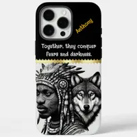 Human-wolf spirit portrait blend iPhone 16 pro max case