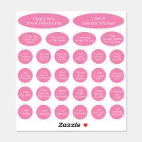 30 Cute Pink & White Travel Affirmation Template Sticker