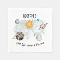Outer Space Birthday Galaxy Sun Moon Stars Planets Napkins
