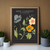 Black Botanical Floral Wall Art Poster