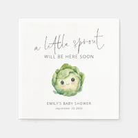 Minimalist Little Sprout Vegetable Baby Shower  Napkins