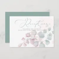 RECEPTION | Trendy Watercolor Eucalyptus Foliage Invitation