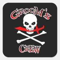 Groom's Crew Square Sticker