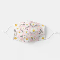 Cute Pink And White Floral Daisy Adult Cloth Face Mask