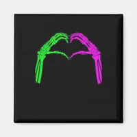 Skeleton Hands Heart Sign Retro Halloween Vintage  Magnet