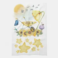 Cute Watercolor Cottagecore Yellow on white |