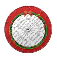 Christmas Wreath Add Your Photo & Red Background Dart Board