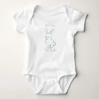 Baby's first Easter with cute sitting bunny green Baby Bodysuit