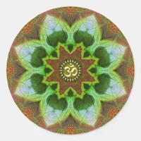 Lotus Om Mandala Geometric Art Plate Classic Round Sticker