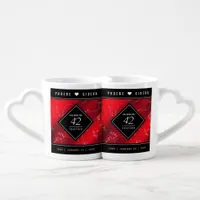 Elegant 42nd Jasper Wedding Anniversary Coffee Mug Set