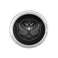 Deaths Head Hawk Moth Black Goth Ring