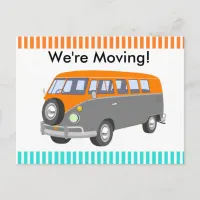 We're Moving, retro van Post Card