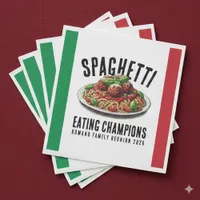 Funny Spaghetti Eating Champions Family Reunion Napkins