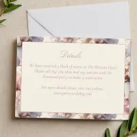 Elegant and Modern Blush and Mauve Flower Wedding  Enclosure Card